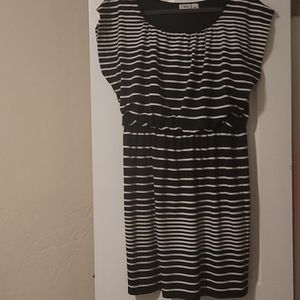 Black and white striped dress